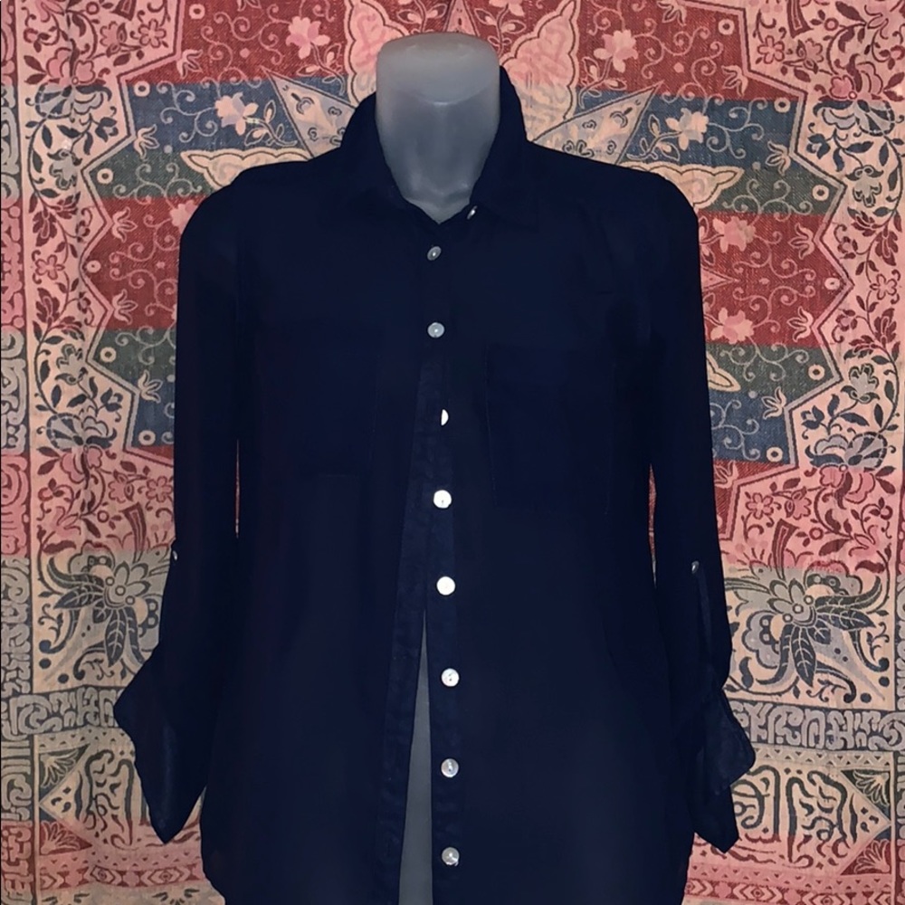 Navy blue button up